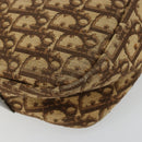 Christian Dior Trotter Canvas Shoulder Bag Brown Gold Auth 177825-16