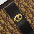 Christian Dior Trotter Canvas Shoulder Bag Brown Gold Auth 177825-17