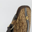 Christian Dior Trotter Canvas Shoulder Bag Brown Gold Auth 177825-18