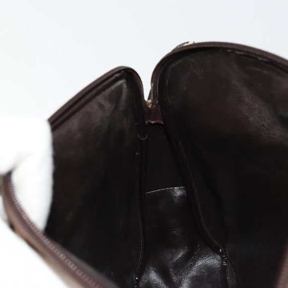 Christian Dior Trotter Canvas Shoulder Bag Brown Gold Auth 177825