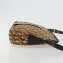 Christian Dior Trotter Canvas Shoulder Bag Brown Gold Auth 177825-3