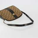 Christian Dior Trotter Canvas Shoulder Bag Brown Gold Auth 177825-7
