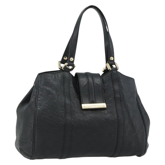 GUCCI GG Canvas Guccissima Tote Bag Leather Black Gold 233609 Auth 177826A