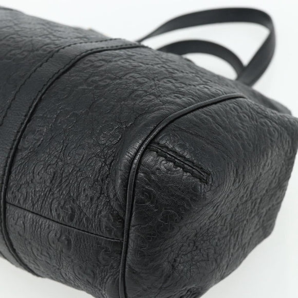 GUCCI GG Canvas Guccissima Tote Bag Leather Black Gold 233609 Auth 177826A
