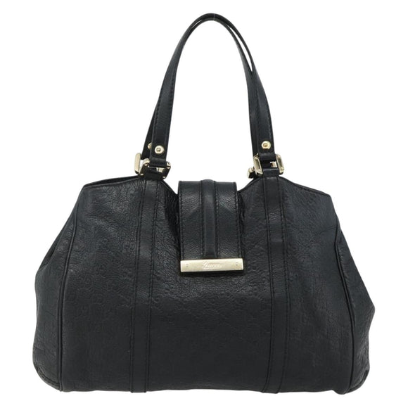 GUCCI GG Canvas Guccissima Tote Bag Leather Black Gold 233609 Auth 177826A