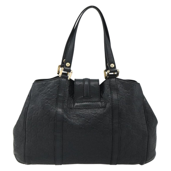 GUCCI GG Canvas Guccissima Tote Bag Leather Black Gold 233609 Auth 177826A