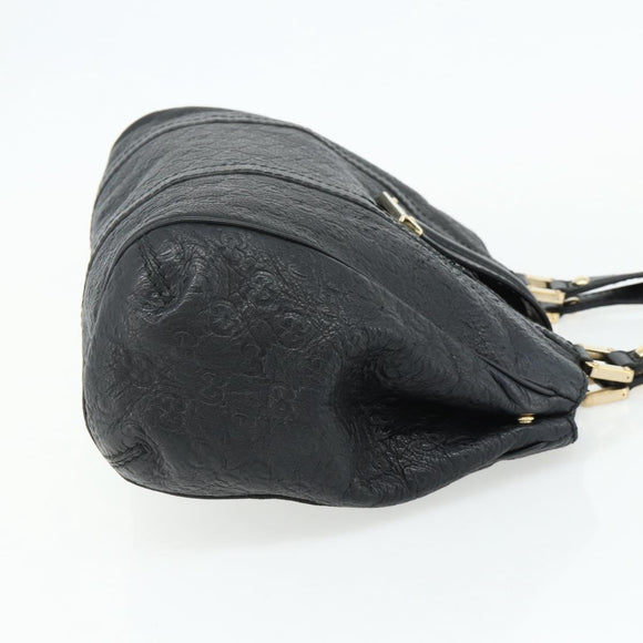 GUCCI GG Canvas Guccissima Tote Bag Leather Black Gold 233609 Auth 177826A