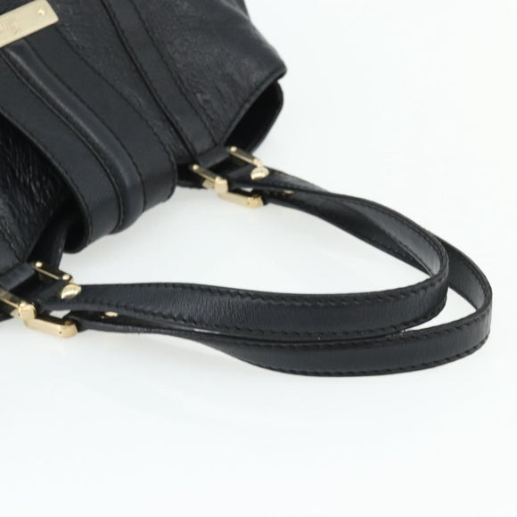 GUCCI GG Canvas Guccissima Tote Bag Leather Black Gold 233609 Auth 177826A