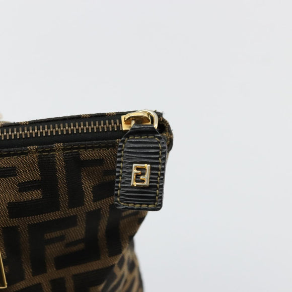 FENDI Zucca Canvas Tote Bag Black Brown Auth 177827A