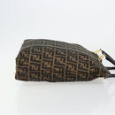 FENDI Zucca Canvas Tote Bag Black Brown Auth 177827A-3