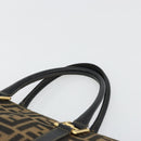 FENDI Zucca Canvas Tote Bag Black Brown Auth 177827A-8