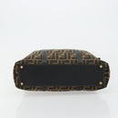 FENDI Zucca Canvas Tote Bag Black Brown Auth 177827A-5