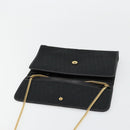 Christian Dior Trotter Canvas Chain Shoulder Bag Black Gold Auth 177828A-10