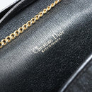Christian Dior Trotter Canvas Chain Shoulder Bag Black Gold Auth 177828A-18
