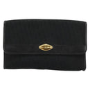 Christian Dior Trotter Canvas Chain Shoulder Bag Black Gold Auth 177828A-13