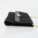 Christian Dior Trotter Canvas Chain Shoulder Bag Black Gold Auth 177828A-3