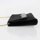 Christian Dior Trotter Canvas Chain Shoulder Bag Black Gold Auth 177828A-4