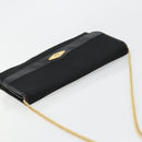 Christian Dior Trotter Canvas Chain Shoulder Bag Black Gold Auth 177828A-6