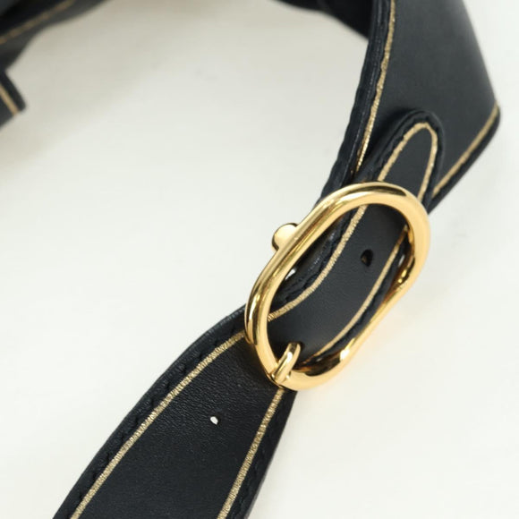 GUCCI Jackie Bamboo Shoulder Bag Leather Black Gold 281178 Auth 177840SAM