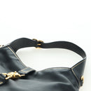 GUCCI Jackie Bamboo Shoulder Bag Leather Black Gold 281178 Auth 177840SAM-9