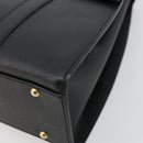 CELINE Hand Bag Leather Black Gold Auth 177844-9