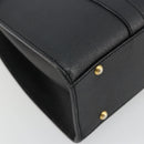CELINE Hand Bag Leather Black Gold Auth 177844-14