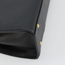 CELINE Hand Bag Leather Black Gold Auth 177844-16