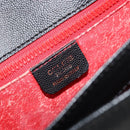 CELINE Hand Bag Leather Black Gold Auth 177844-19
