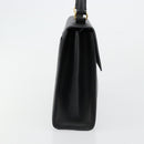 CELINE Hand Bag Leather Black Gold Auth 177844-3
