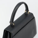 CELINE Hand Bag Leather Black Gold Auth 177844-6