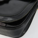 SAINT LAURENT Shoulder Bag Leather Black Gold Auth 177846-8