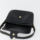 SAINT LAURENT Shoulder Bag Leather Black Gold Auth 177846-10