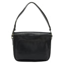SAINT LAURENT Shoulder Bag Leather Black Gold Auth 177846-2