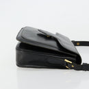 SAINT LAURENT Shoulder Bag Leather Black Gold Auth 177846-3
