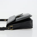 SAINT LAURENT Shoulder Bag Leather Black Gold Auth 177846-4