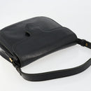 SAINT LAURENT Shoulder Bag Leather Black Gold Auth 177846-6