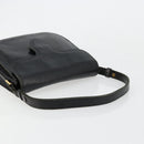 SAINT LAURENT Shoulder Bag Leather Black Gold Auth 177846-7