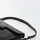 SAINT LAURENT Shoulder Bag Leather Black Gold Auth 177846-14