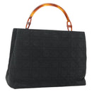 Christian Dior Canage Lady Dior Hand Bag Nylon Black Silver Auth 177847-1