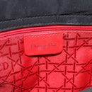 Christian Dior Canage Lady Dior Hand Bag Nylon Black Silver Auth 177847-17