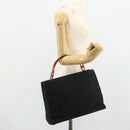 Christian Dior Canage Lady Dior Hand Bag Nylon Black Silver Auth 177847-22