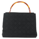 Christian Dior Canage Lady Dior Hand Bag Nylon Black Silver Auth 177847-2