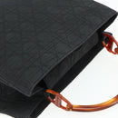 Christian Dior Canage Lady Dior Hand Bag Nylon Black Silver Auth 177847-6