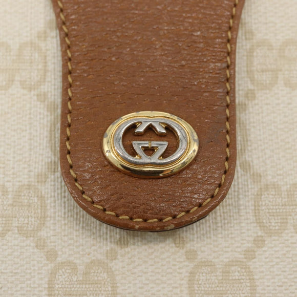 GUCCI GG Supreme Shoulder Bag PVC White Gold 116 02 076 Auth 177848