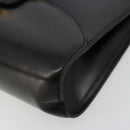 GUCCI Shoulder Bag Leather Black Gold Auth 177849-9
