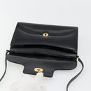 GUCCI Shoulder Bag Leather Black Gold Auth 177849-18