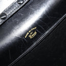 GUCCI Shoulder Bag Leather Black Gold Auth 177849-10