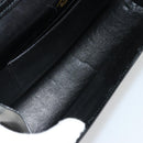 GUCCI Shoulder Bag Leather Black Gold Auth 177849-11
