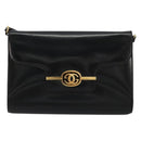 GUCCI Shoulder Bag Leather Black Gold Auth 177849-13