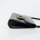 GUCCI Shoulder Bag Leather Black Gold Auth 177849-3
